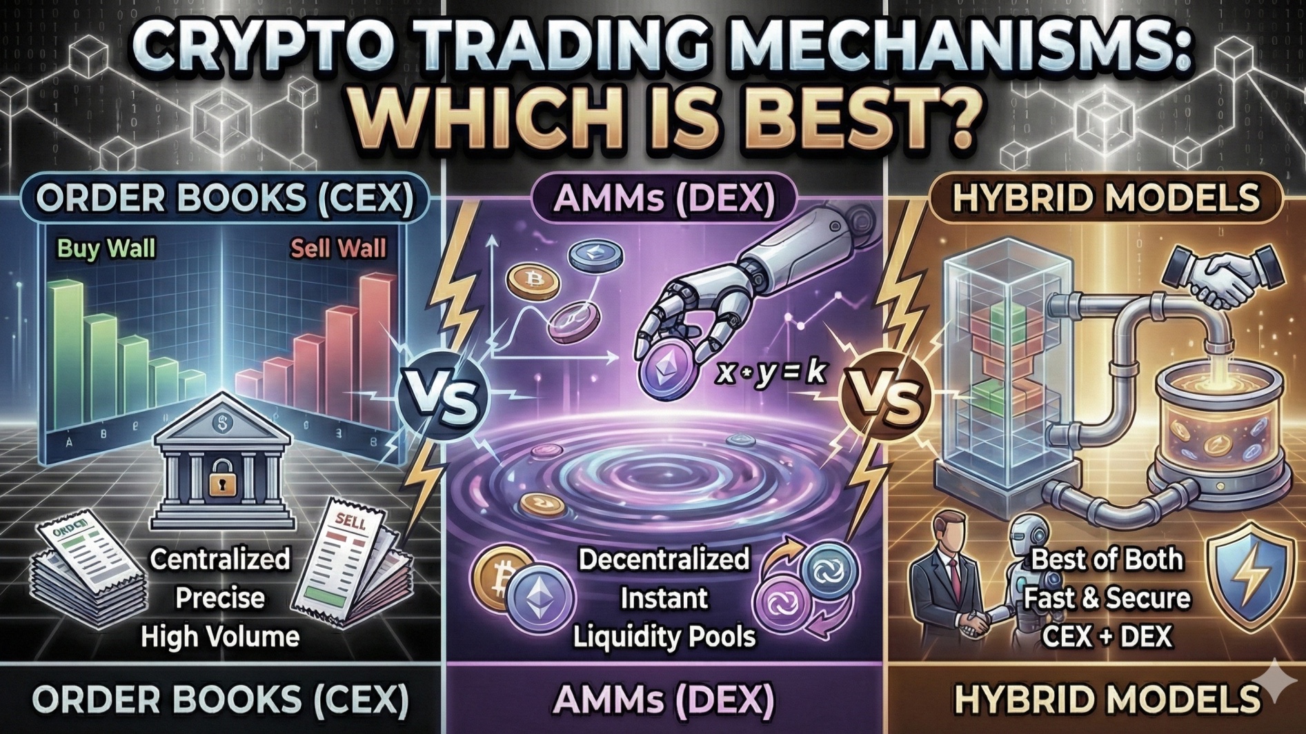 Order Books vs AMMs vs Hybrid Models — The Deep Market Microstructure of Crypto